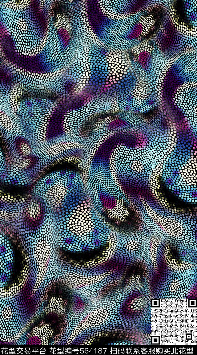 波点创意服装数码印花华亿平台下载（图片编号: 564187） - 瓦栏（Walan）