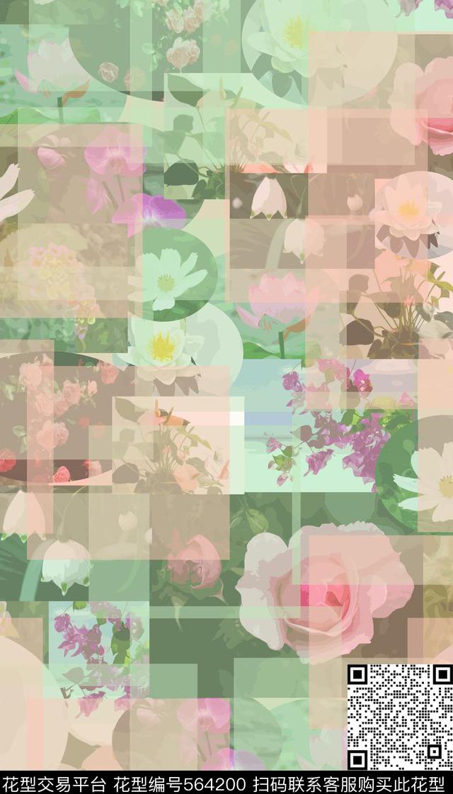 服装花卉几何数码印花华亿平台下载（图片编号: 564200） - 瓦栏（Walan）