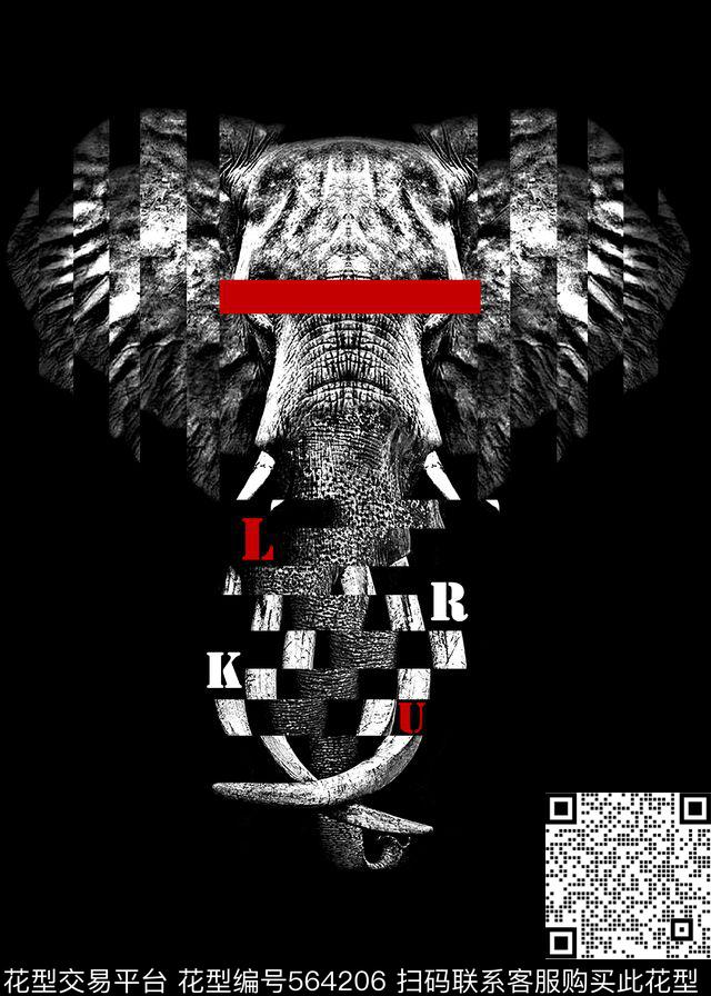 时尚潮流大牌大象数码印花华亿平台下载（图片编号: 564206） - 瓦栏（Walan）