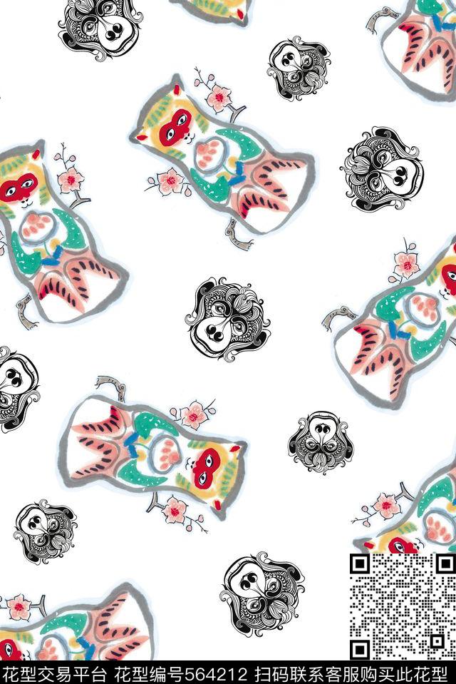 2016女装猴子年画猴头中国风传统印花华亿平台下载（图片编号: 564212） - 瓦栏（Walan）