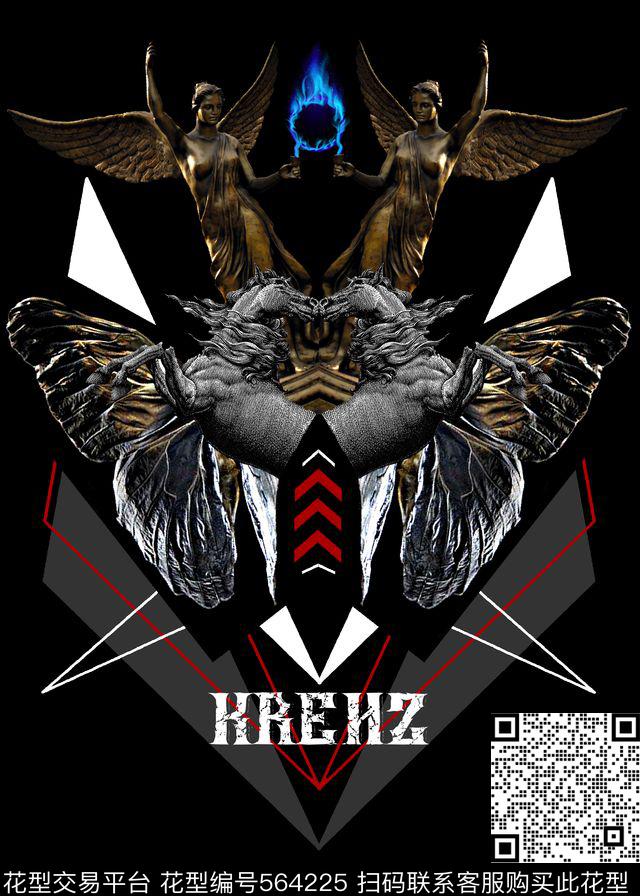 时尚潮流大牌马数码印花华亿平台下载（图片编号: 564225） - 瓦栏（Walan）