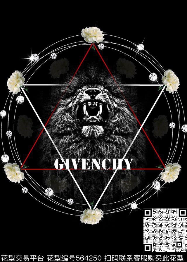 纪梵希Givenchy风格狮子头定位男装图案狮子头男装衬衫图案数码印花华亿平台下载（图片编号: 564250） - 瓦栏（Walan）