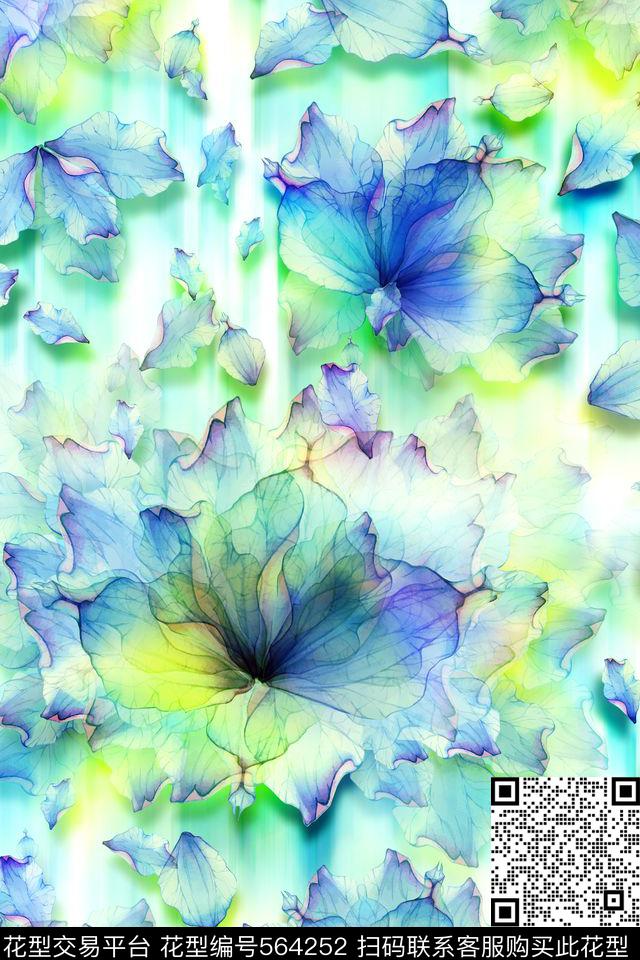 田园风滤色花卉罂粟数码印花华亿平台下载（图片编号: 564252） - 瓦栏（Walan）