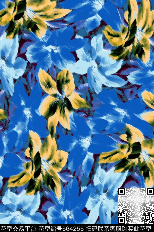 抽象服装花卉数码印花华亿平台下载（图片编号: 564255） - 瓦栏（Walan）