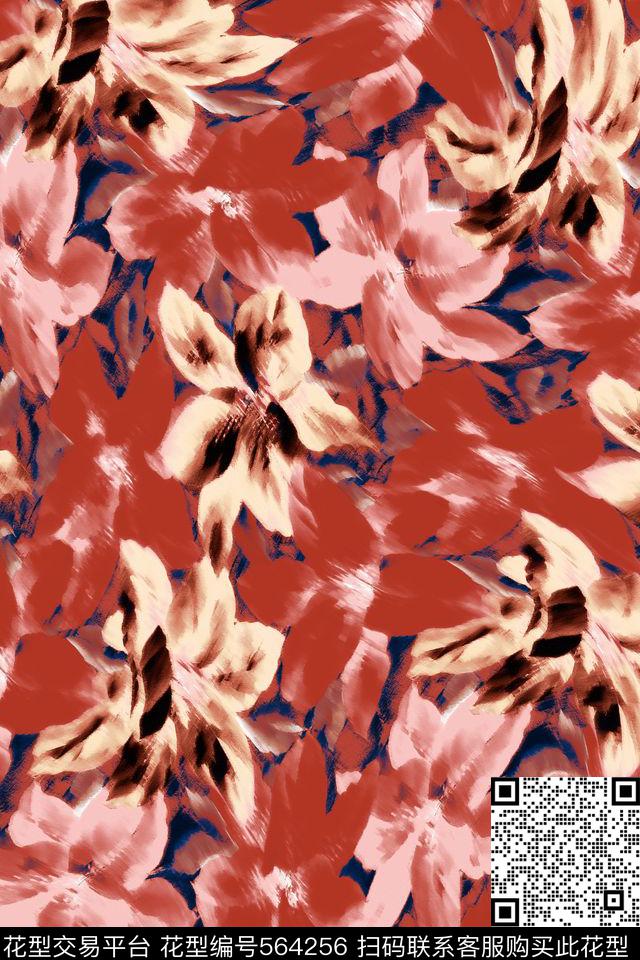 抽象服装花卉数码印花华亿平台下载（图片编号: 564256） - 瓦栏（Walan）