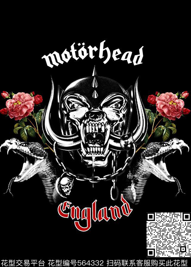 复古男装图案骷髅头蛇数码印花华亿平台下载（图片编号: 564332） - 瓦栏（Walan）