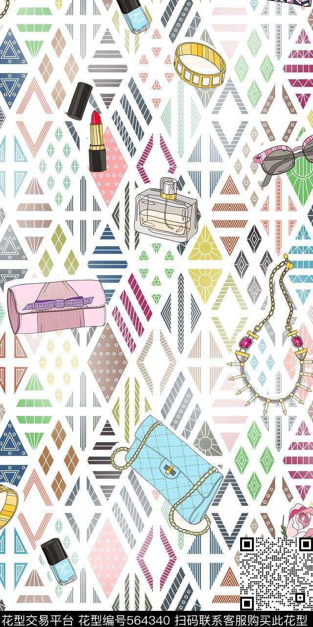 包包化妆品几何传统印花华亿平台下载（图片编号: 564340） - 瓦栏（Walan）