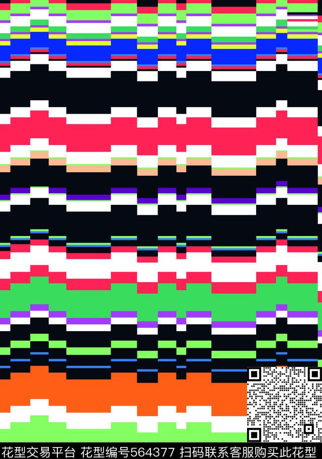 几何不规则条子抽象几何传统印花华亿平台下载（图片编号: 564377） - 瓦栏（Walan）