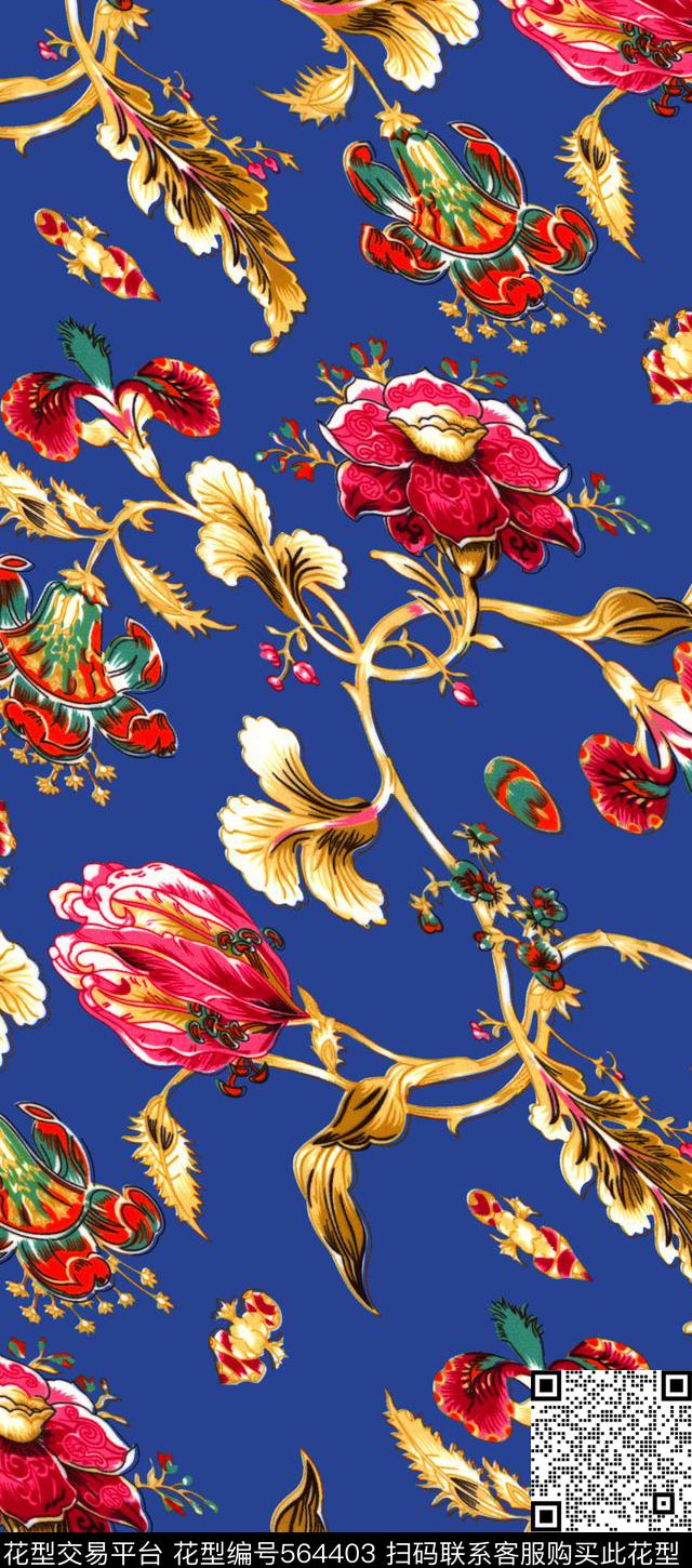抽象花卉抽象花瓣小翠花数码印花华亿平台下载（图片编号: 564403） - 瓦栏（Walan）