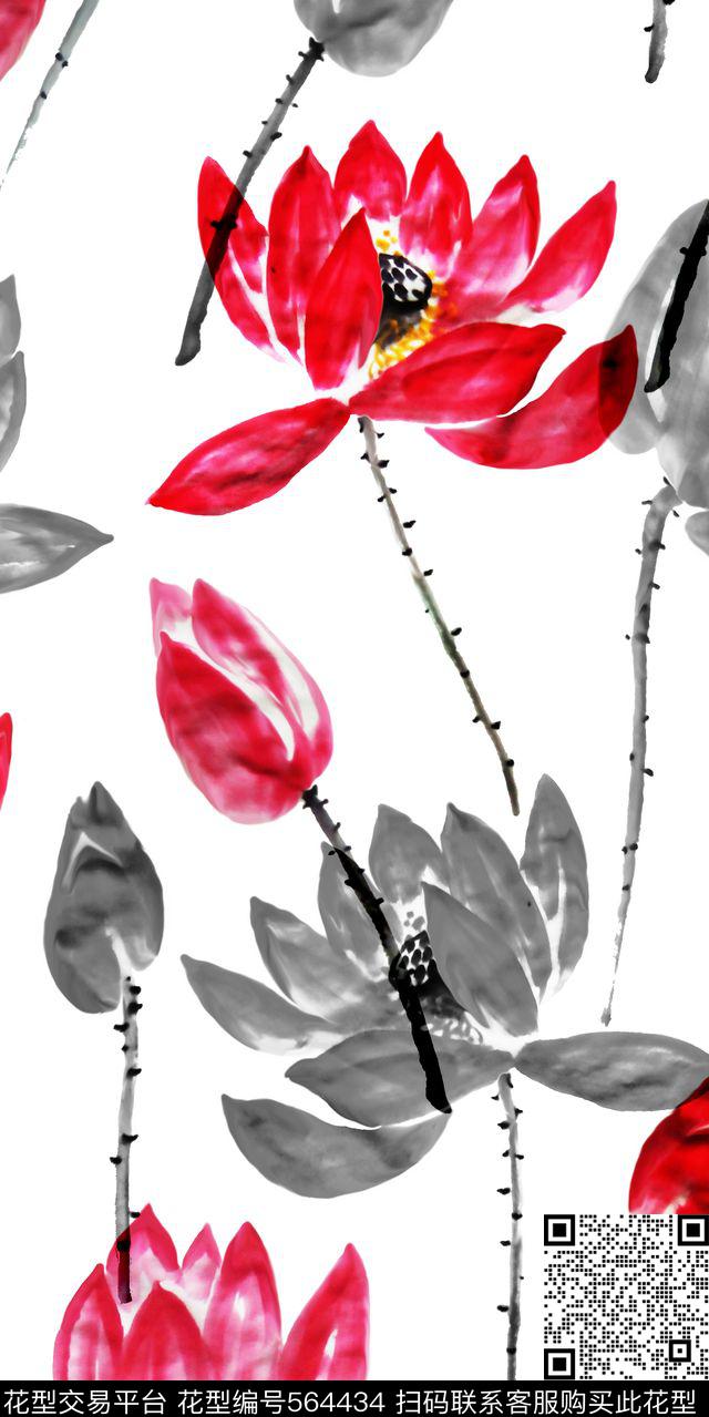 女装时装窗帘旗袍裙子连衣裙丝绸真丝服装面料数码印花华亿平台下载（图片编号: 564434） - 瓦栏（Walan）