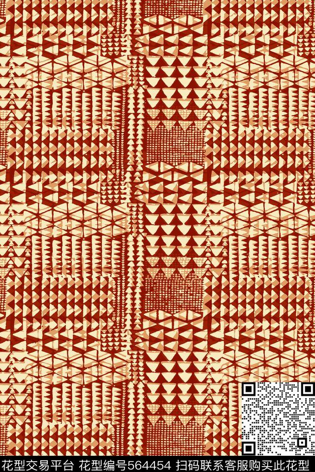变形几何服装复古传统印花华亿平台下载（图片编号: 564454） - 瓦栏（Walan）