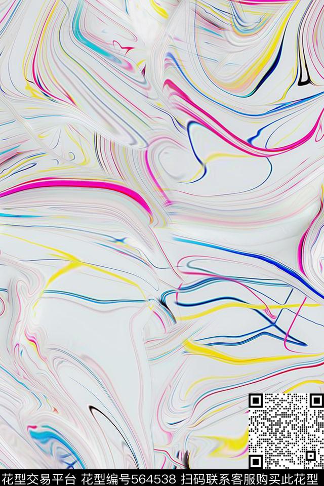 抽象纹理线条数码印花华亿平台下载（图片编号: 564538） - 瓦栏（Walan）