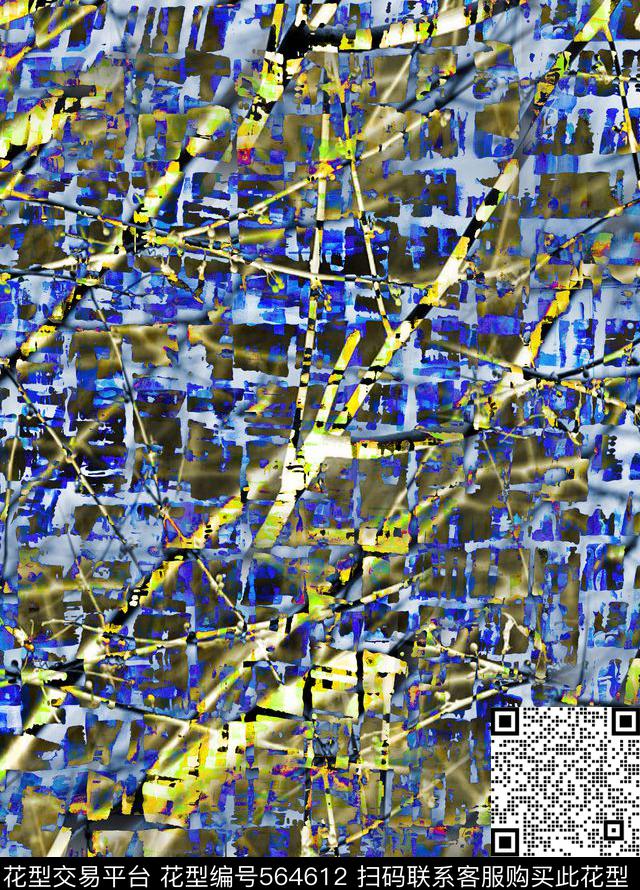 抽象几何数码印花华亿平台下载（图片编号: 564612） - 瓦栏（Walan）