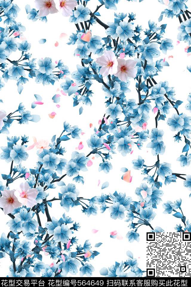 原创大牌桃花数码印花华亿平台下载（图片编号: 564649） - 瓦栏（Walan）