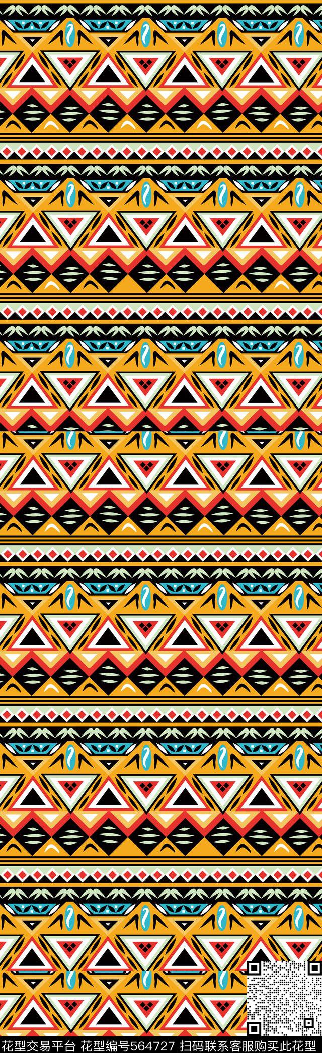 民族风几何形颜色艳丽传统印花华亿平台下载（图片编号: 564727） - 瓦栏（Walan）