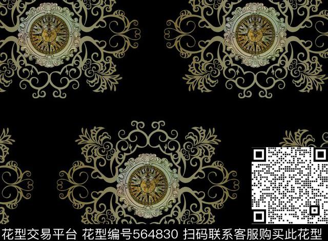 欧式时尚指南针数码印花华亿平台下载（图片编号: 564830） - 瓦栏（Walan）