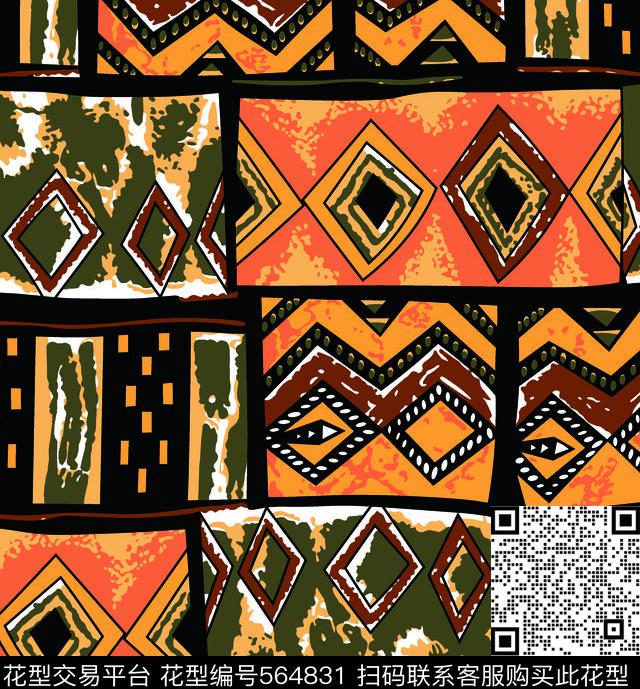抽象花卉抽象几何小翠花传统印花华亿平台下载（图片编号: 564831） - 瓦栏（Walan）