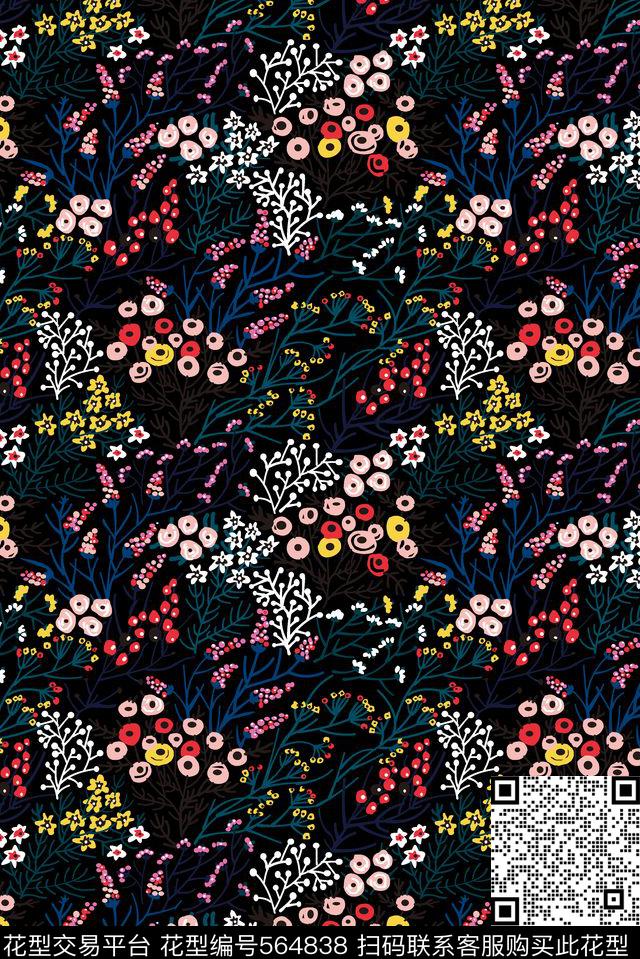 卡通清新小碎花流行时尚女装童装传统印花华亿平台下载（图片编号: 564838） - 瓦栏（Walan）