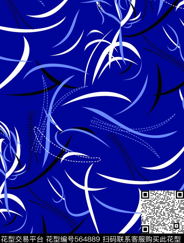 抽象花卉几何小翠花传统印花华亿平台下载（图片编号: 564889） - 瓦栏（Walan）