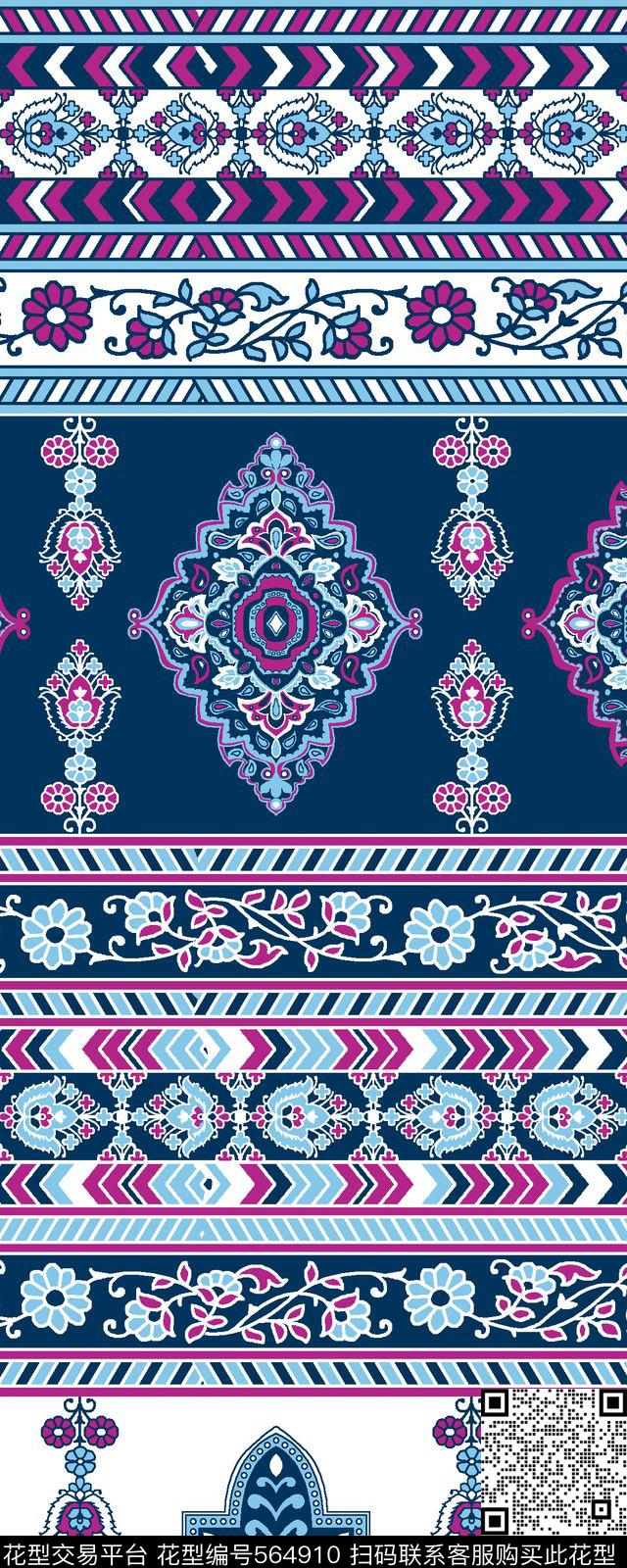 波西米亚卷草纹欧式传统印花华亿平台下载（图片编号: 564910） - 瓦栏（Walan）