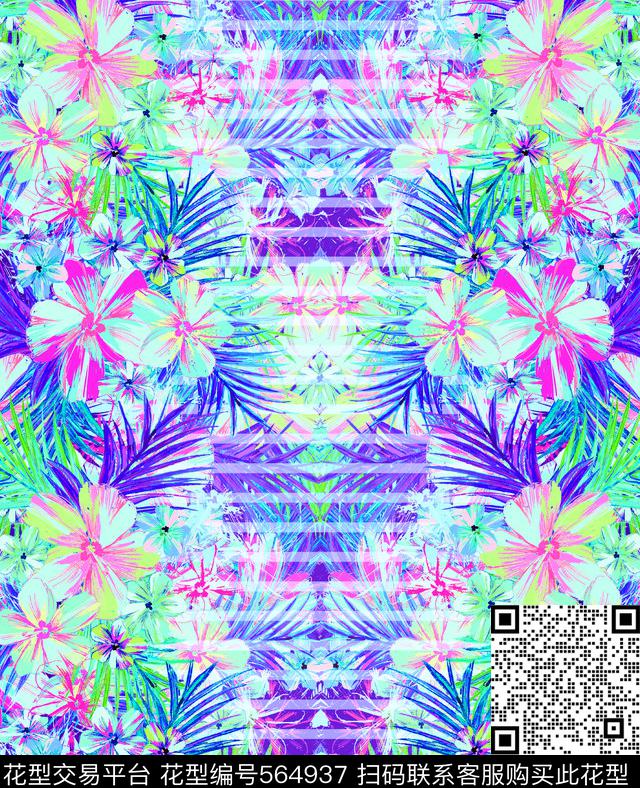复古花卉花卉复古男装家纺布艺热带植物花卉数码印花华亿平台下载（图片编号: 564937） - 瓦栏（Walan）