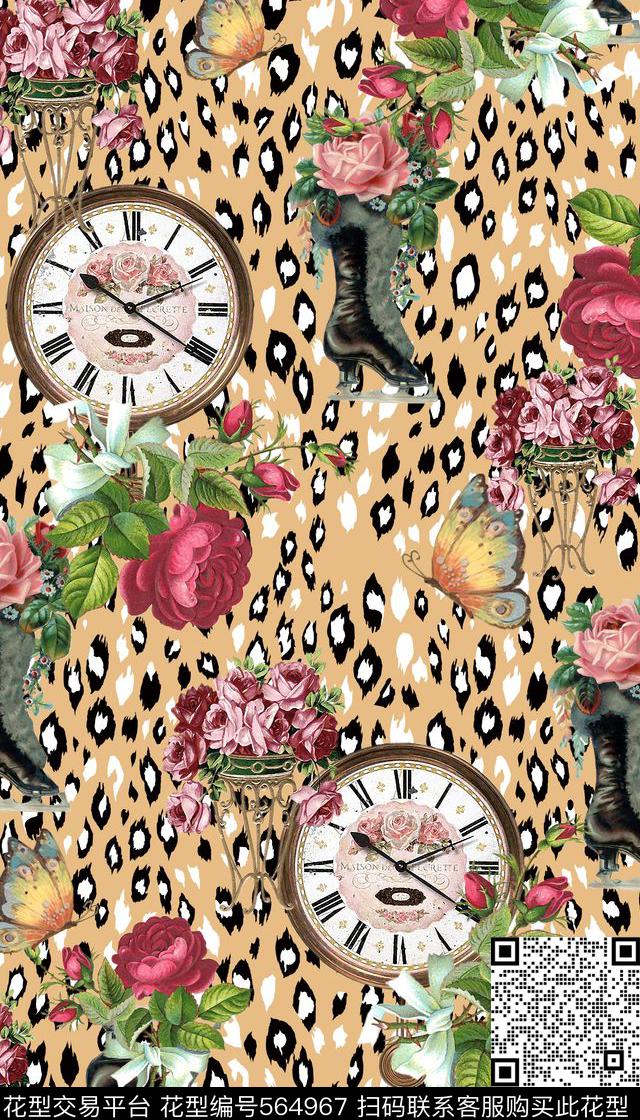 豹纹大牌服装数码印花华亿平台下载（图片编号: 564967） - 瓦栏（Walan）