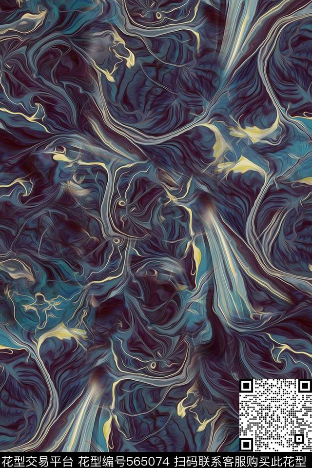 抽象纹理云雾数码印花华亿平台下载（图片编号: 565074） - 瓦栏（Walan）