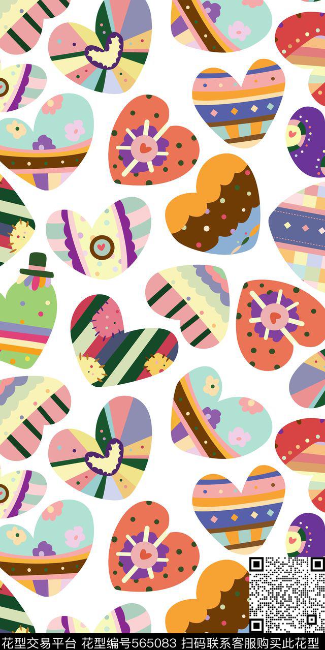 各种卡哇伊爱心传统印花华亿平台下载（图片编号: 565083） - 瓦栏（Walan）