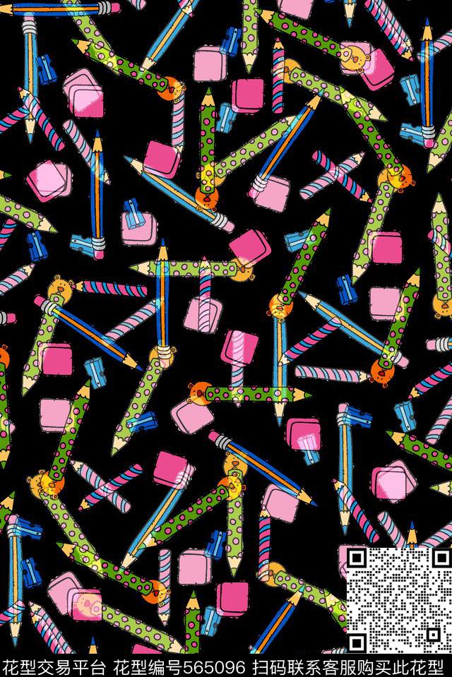 卡通彩绘文具传统印花华亿平台下载（图片编号: 565096） - 瓦栏（Walan）