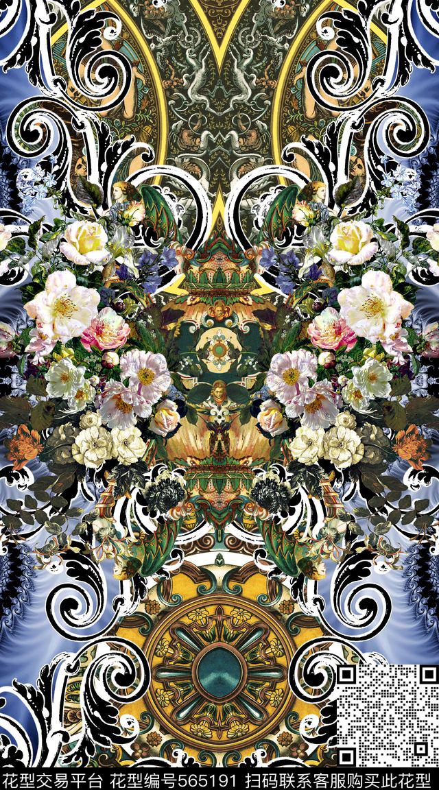 潮流抽象创意数码印花华亿平台下载（图片编号: 565191） - 瓦栏（Walan）