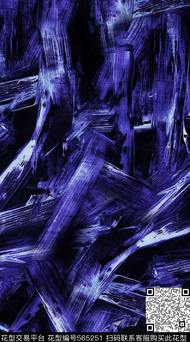 笔触渐变抽象满版数码印花服装数码印花华亿平台下载（图片编号: 565251） - 瓦栏（Walan）