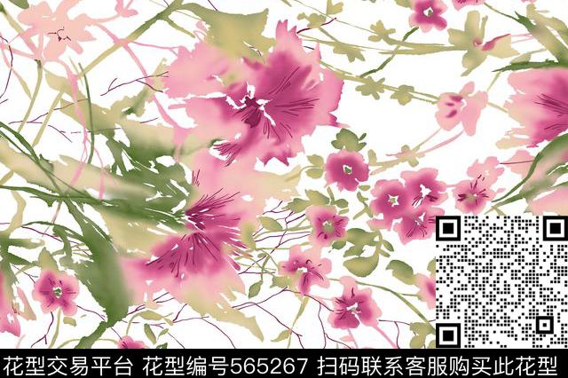 花卉欧美时尚传统印花华亿平台下载（图片编号: 565267） - 瓦栏（Walan）