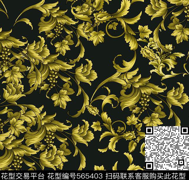 花朵欧美时尚传统印花华亿平台下载（图片编号: 565403） - 瓦栏（Walan）