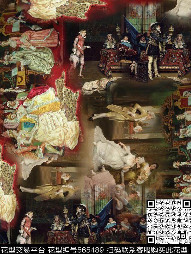 潮流复古男装华亿平台数码印花华亿平台下载（图片编号: 565489） - 瓦栏（Walan）