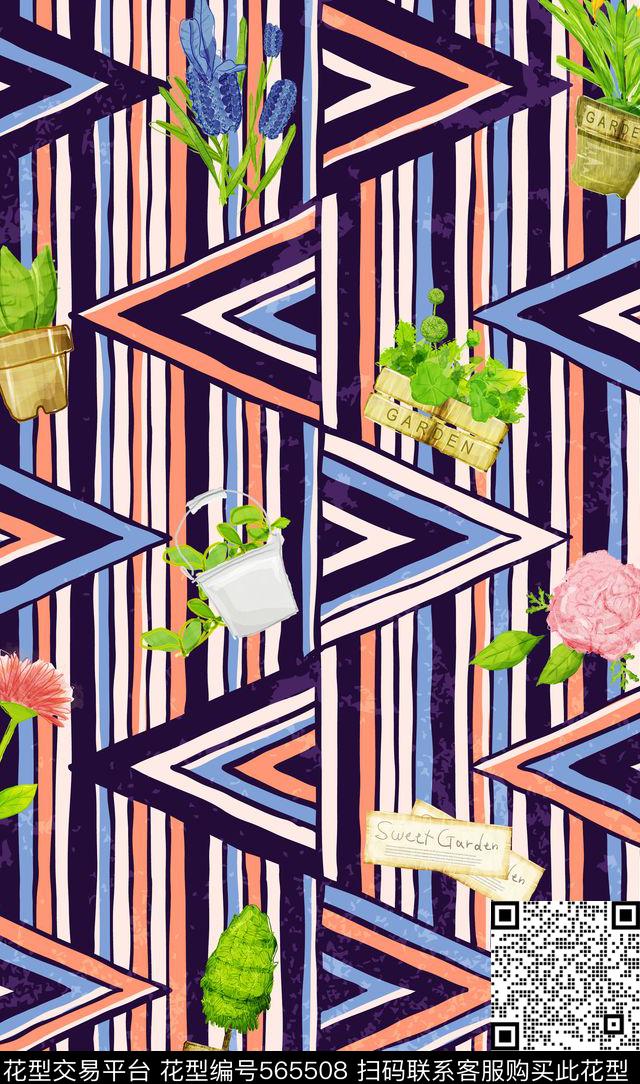 条纹格纹彩条数码印花华亿平台下载（图片编号: 565508） - 瓦栏（Walan）