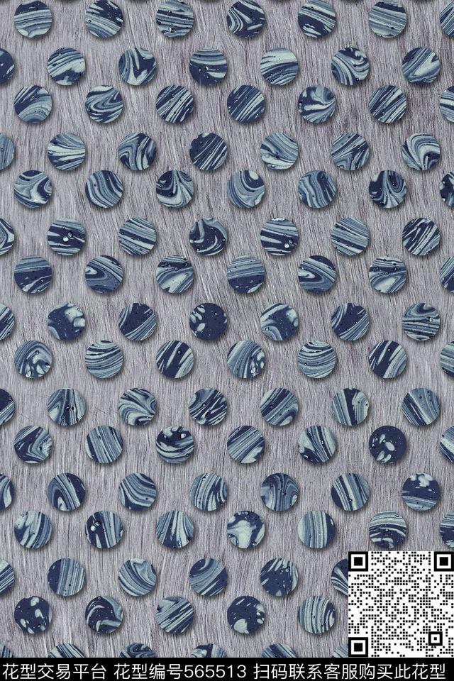 抽象纹理圆数码印花华亿平台下载（图片编号: 565513） - 瓦栏（Walan）