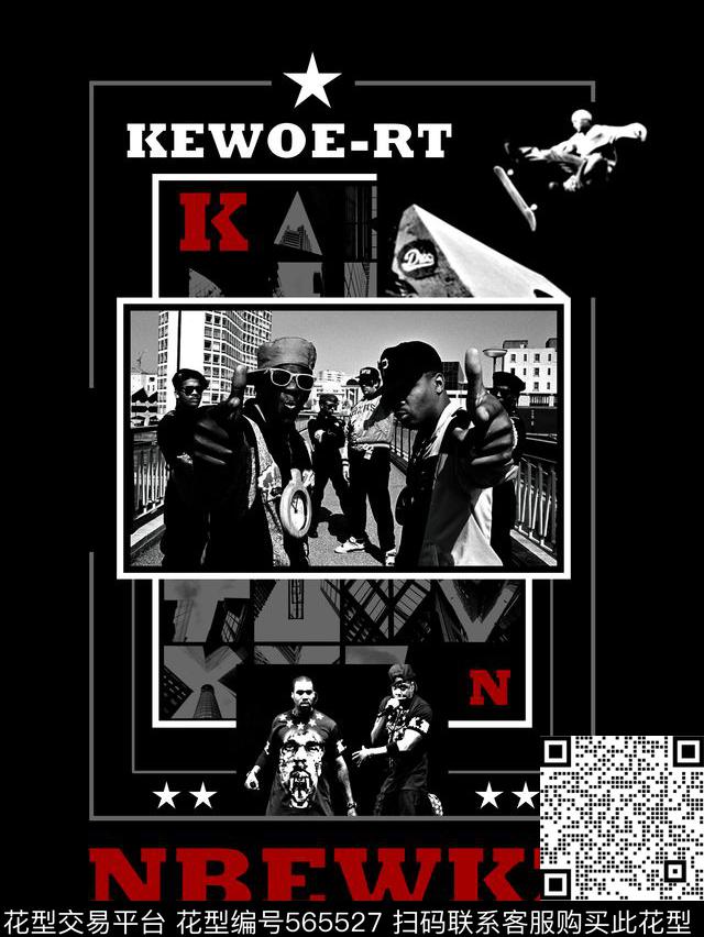 时尚潮流美国街头文化人物数码印花华亿平台下载（图片编号: 565527） - 瓦栏（Walan）