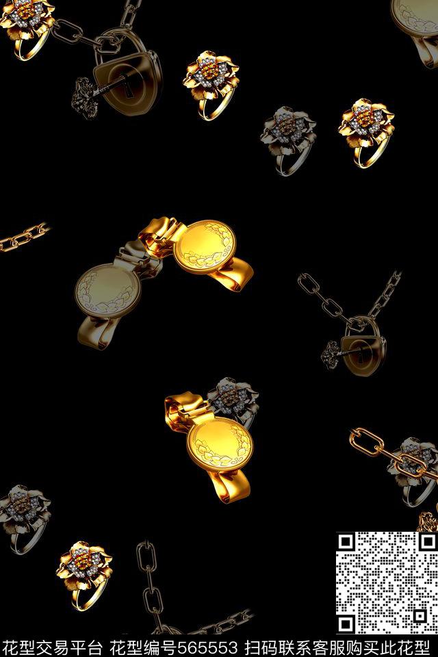 潮流时尚金表戒指金属质感数码印花华亿平台下载（图片编号: 565553） - 瓦栏（Walan）