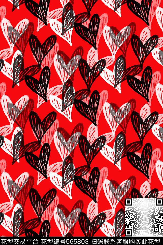 爱心简约传统印花华亿平台下载（图片编号: 565803） - 瓦栏（Walan）