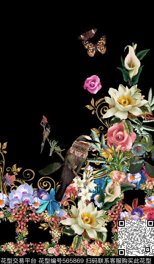 时尚定位花纹数码印花华亿平台下载（图片编号: 565869） - 瓦栏（Walan）