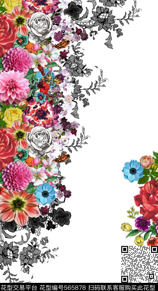 时尚时尚定位华亿平台花卉数码印花华亿平台下载（图片编号: 565878） - 瓦栏（Walan）
