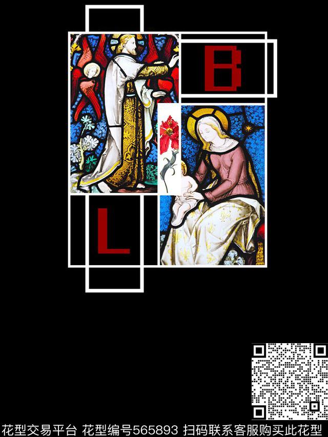 欧美大牌风格人物抽象几何数码印花华亿平台下载（图片编号: 565893） - 瓦栏（Walan）