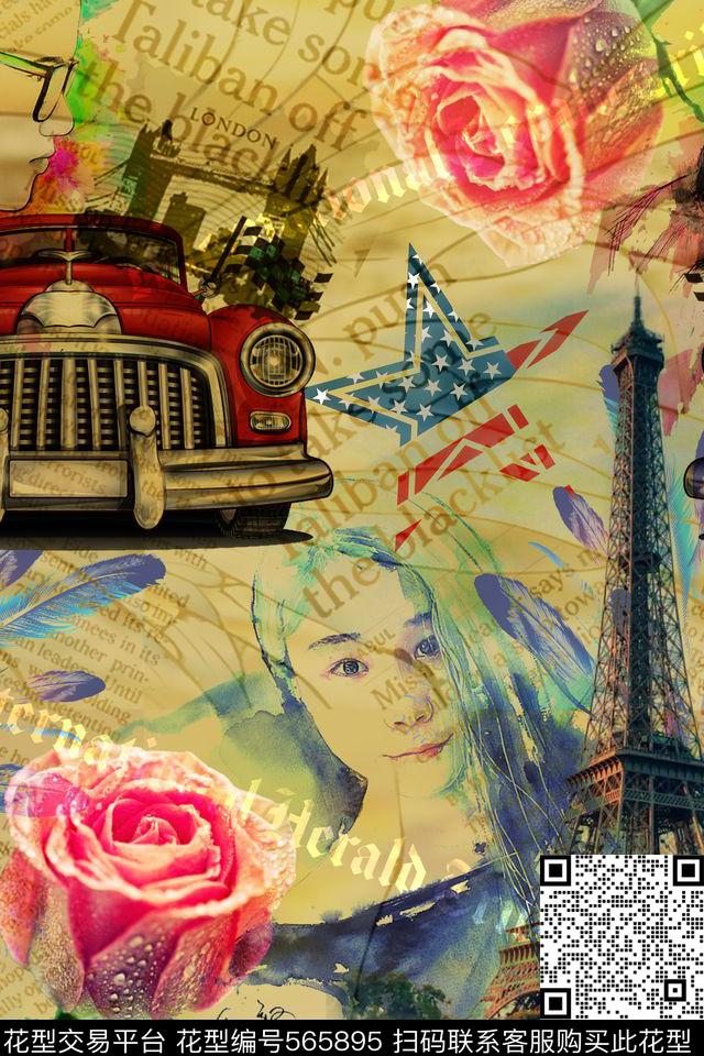 T恤艾菲尔铁塔棒球服数码印花华亿平台下载（图片编号: 565895） - 瓦栏（Walan）