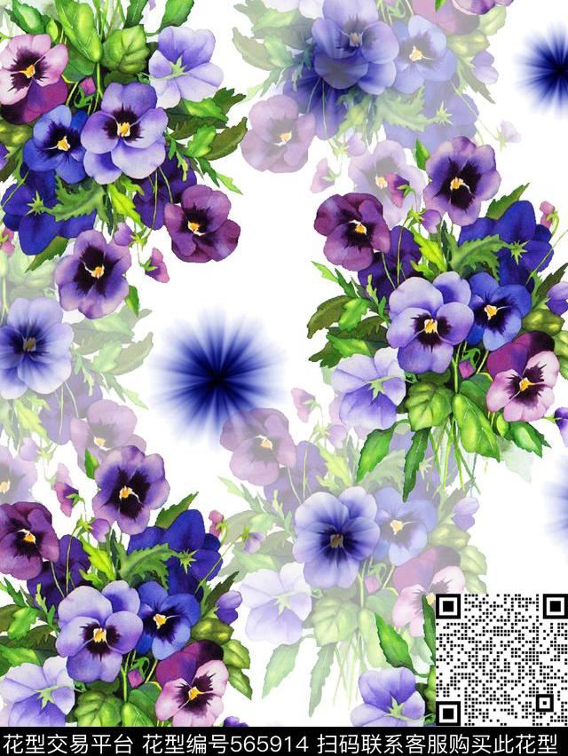 时尚潮流大牌手绘数码印花华亿平台下载（图片编号: 565914） - 瓦栏（Walan）