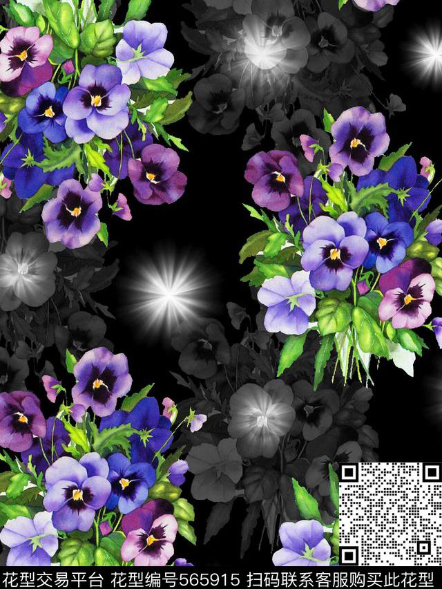 时尚潮流大牌手绘数码印花华亿平台下载（图片编号: 565915） - 瓦栏（Walan）