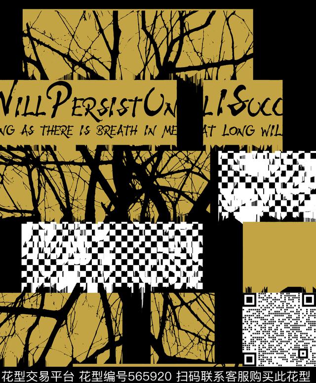 树枝抽象枯树英文传统印花华亿平台下载（图片编号: 565920） - 瓦栏（Walan）