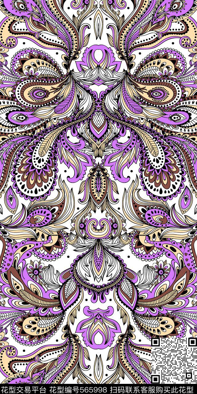 民族风数码印花女装连衣裙传统印花华亿平台下载（图片编号: 565998） - 瓦栏（Walan）