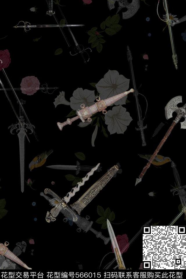 复古潮流男装华亿平台数码印花华亿平台下载（图片编号: 566015） - 瓦栏（Walan）