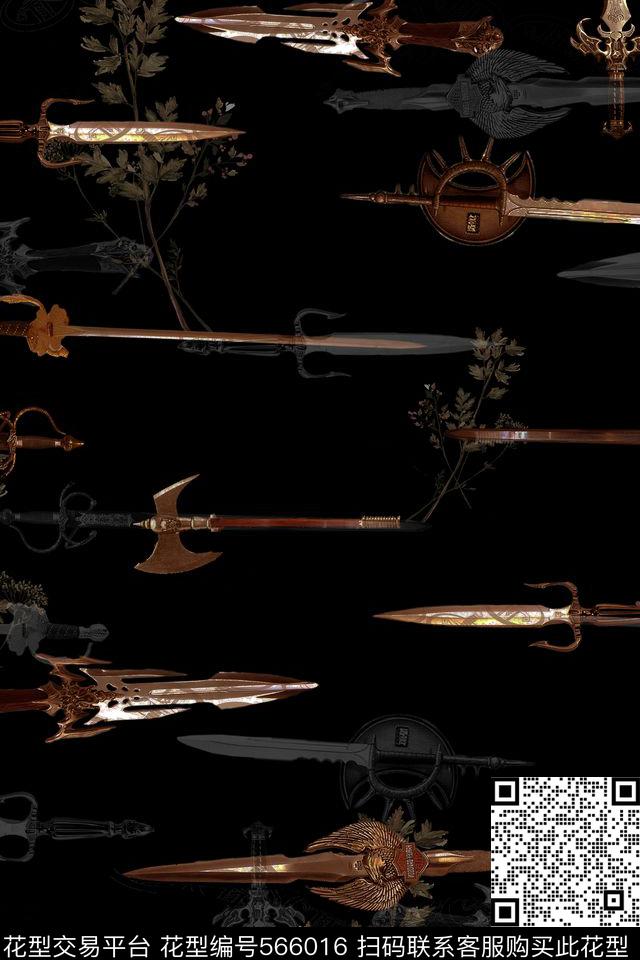 复古潮流男装华亿平台数码印花华亿平台下载（图片编号: 566016） - 瓦栏（Walan）