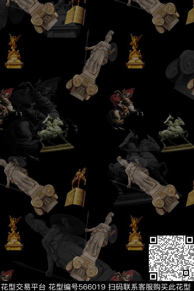 复古潮流男装华亿平台数码印花华亿平台下载（图片编号: 566019） - 瓦栏（Walan）